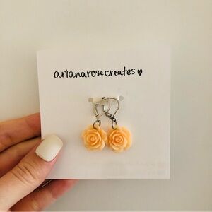 Handmade Light Orange Rose Stitch Markers Crochet Knitting